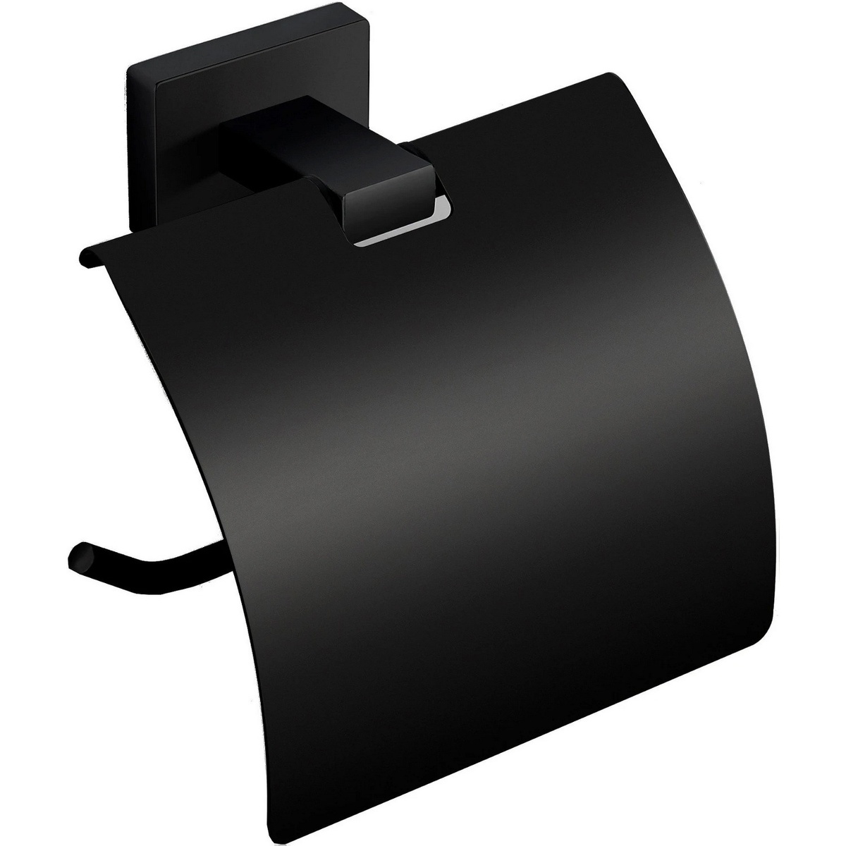 Тримач для туалетного паперу із кришкою MEXEN ARNO прямокутний металевий чорний MEX-7020733-70