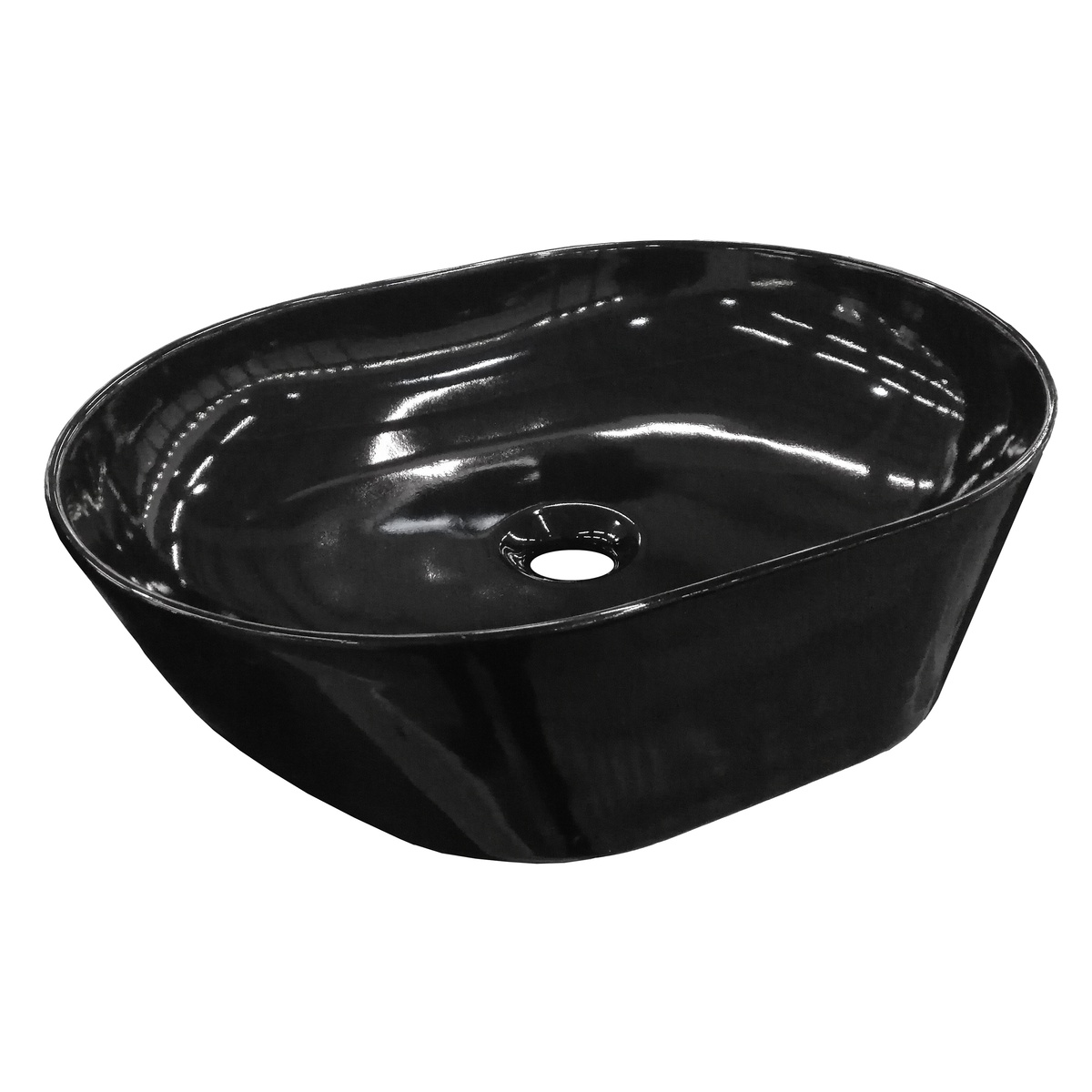 Раковина чаша накладная на тумбу для ванны 502мм x 380мм VOLLE BLACK AMADEUS черный овальная 13-01-06Black