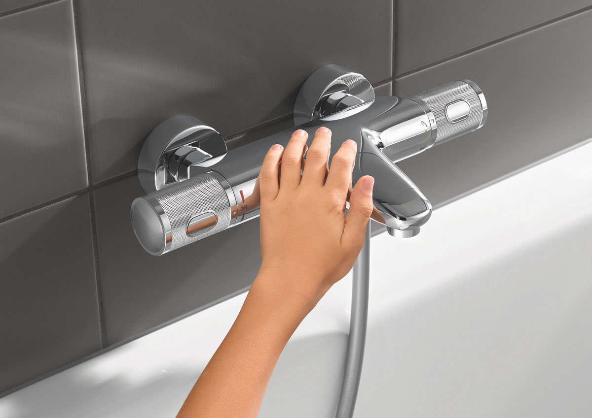 Cмеситель для ванны с термостатом GROHE Grohtherm 1000 Performance хром латунь 34830000