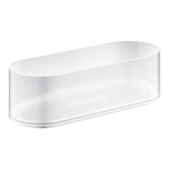 Полочка настенная стеклянная для ванной GROHE Selection белая прямая 41037000
