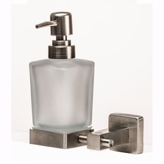 Дозатор для жидкого мыла настенный GLOBUS LUX SQ 9433 сатин 250мл стекло 000019474