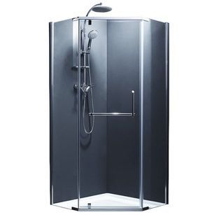 Кабина для душа DEVIT пятиугольная без поддона Comfort 100x100x190см прозрачный витраж 8мм профиль хром FEN0223