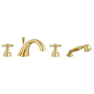 Cмеситель встраиваемый в борт ванны на четыре отверстия EMMEVI DECO classic золото латунь OR12120