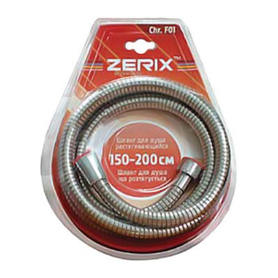Шланг для душу ZERIX Chr. 2000мм металевий хром ZX0110