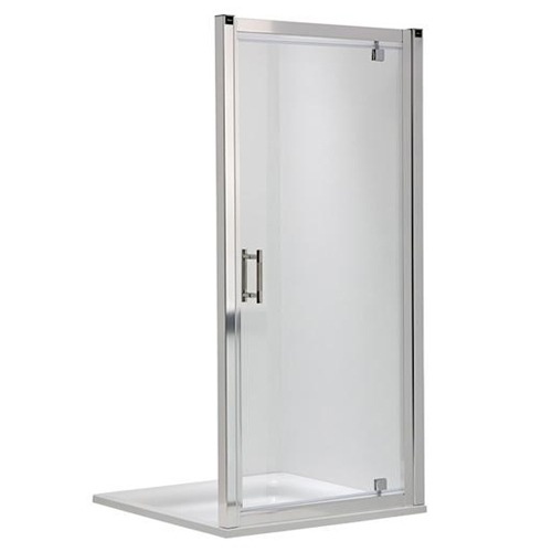 Дверь стеклянная для душевой ниши распашная KOLO GEO 6 90x190см прозрачное стекло 6мм профиль хром GDRP90222003