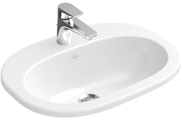 Раковина врізна для ванної на стільницю 560мм x 405мм VILLEROY&BOCH O.NOVO білий овальна 41615601