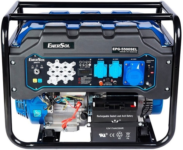 Генератор газо-бензиновый Enersol EPG-5500SEL 230В (1 фаза),5.5кВт,электростарт,AVR,78.4кг