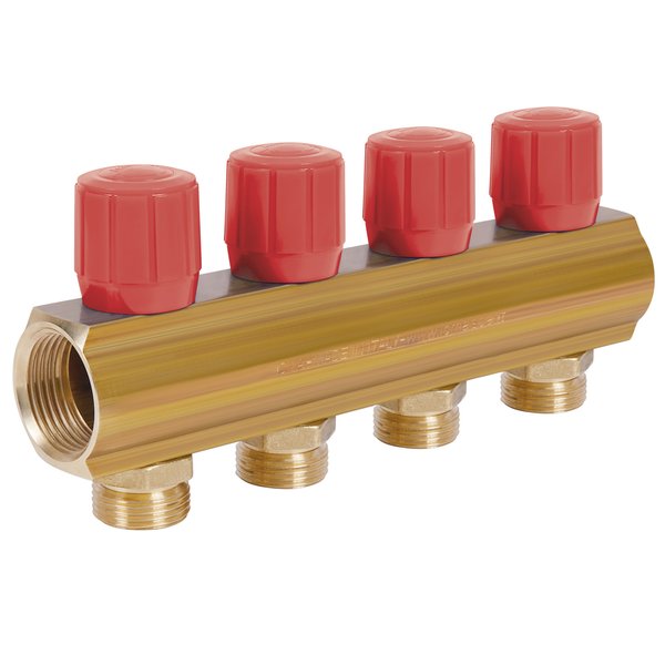 Коллектор для водопровода ICMA 4 контура 1"/3/4" 1105 (Red) 871105PJ0511