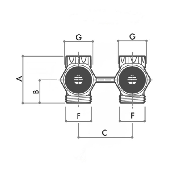 Вузол нижнього підключення радіатора LUXOR M178&M532 кутовий 3/4"x3/4" 13472701+69190000