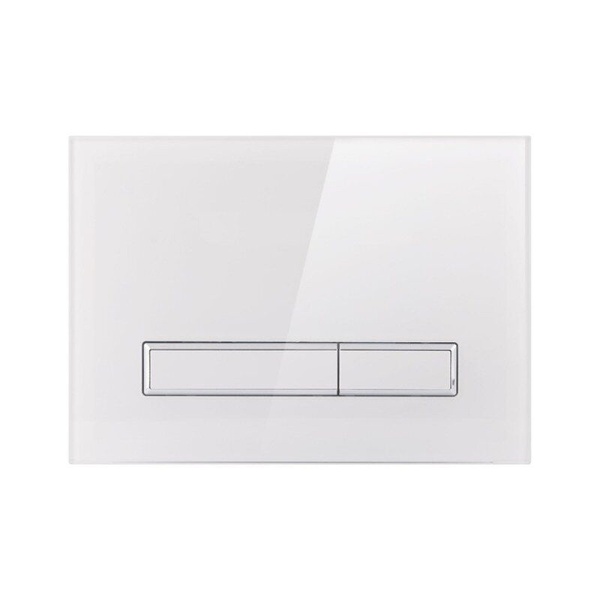 Кнопка зливу для інсталяції Q-TAP Nest скляна подвійна глянцева біла QT0111V1105GW