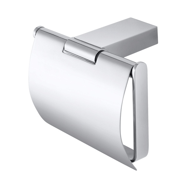 Тримач для туалетного паперу із кришкою BEMETA Via прямокутний металевий хром 135012012