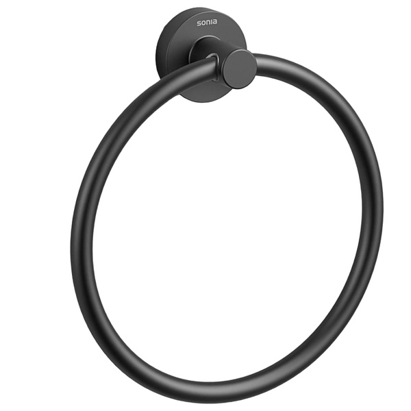 Тримач-кільце для рушників SONIA Tecnoproject 180мм округлий металевий чорний 176786