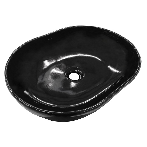 Раковина чаша накладна на тумбу у ванну 502мм x 380мм VOLLE BLACK AMADEUS чорний овальна 13-01-06Black