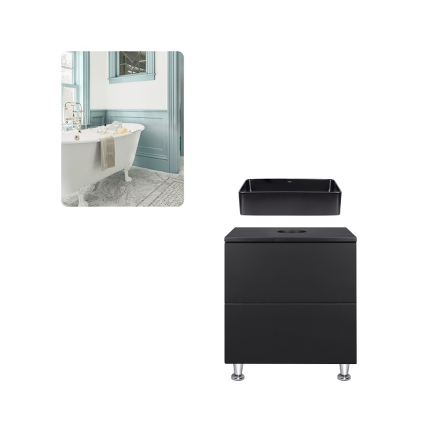 Набор мебели в ванную Q-TAP Tern черный QT044VI43014