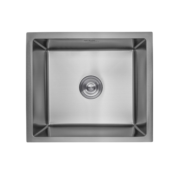Мийка для кухні із нержавіючої сталі прямокутна KRONER KRP PVD Schwarze-4843HM 480x430x215мм матова 1мм чорна із сифоном CV022792