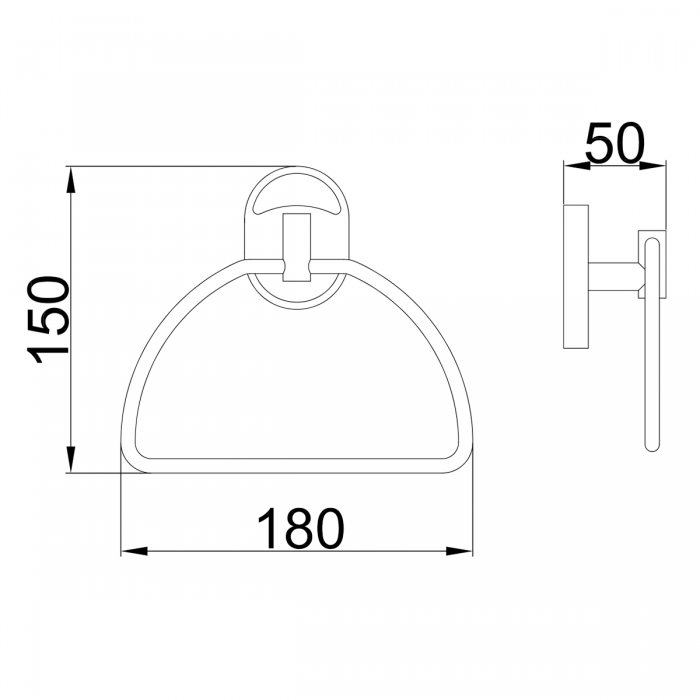 Тримач-кільце для рушників FRAP F1904-2 180мм округлий металевий хром