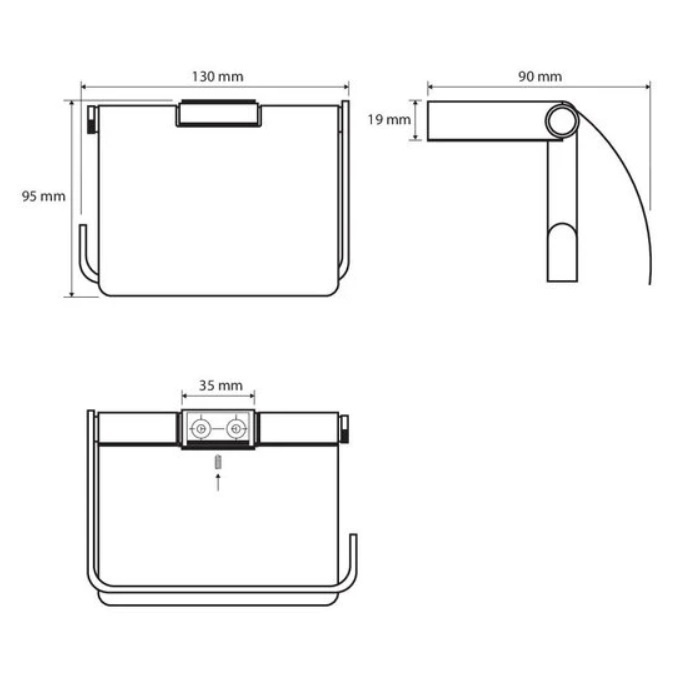 Держатель для туалетной бумаги с крышкой BEMETA Via прямоугольный металлический хром 135012012
