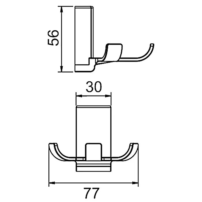 Крючок настенный тройной FRAP прямоугольный металлический хром F1805-3