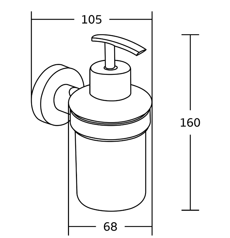 Дозатор для жидкого мыла MEXEN TIBER настенный на 180мл округлый стеклянный черный MEX-7050540-70