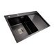 Мойка для кухни из нержавеющей стали прямоугольная PLATINUM Handmade PVD 780x500x230мм матовая 1мм черная без сифона PLS-A37035 2 из 5