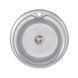 Кухонна мийка із нержавіючої сталі кругла LIDZ 510мм x 510мм мікротекстура 0.6мм із сифоном LIDZ510D06DEC160 1 з 2