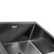 Мийка для кухні із нержавіючої сталі прямокутна KRONER KRP PVD Schwarze-4843HM 480x430x215мм матова 1мм чорна із сифоном CV022792 6 з 10