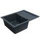 Мойка для кухни гранитная прямоугольная PLATINUM 6550 INTENSO 650x500x205мм без сифона черная PLS-A27543 4 из 5