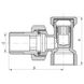 Балансировочный радиаторный кран KOER KR.902 угловой 3/4"x3/4" с американкой KR0139 2 из 3