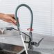 Змішувач на кухню з гнучким виливом та краном для фільтрованої води GAPPO сірий/хром латунь G4398-17 5 з 5
