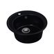 Мийка для кухні гранітна кругла PLATINUM 510 YARA 510x510x180мм без сифону чорна PLS-A24817 3 з 5