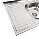 Мийка для кухні із нержавіючої сталі прямокутна накладна PLATINUM 8060 R 800x600x160мм глянцева 0.7мм із сифоном PLS-A583 4 з 5