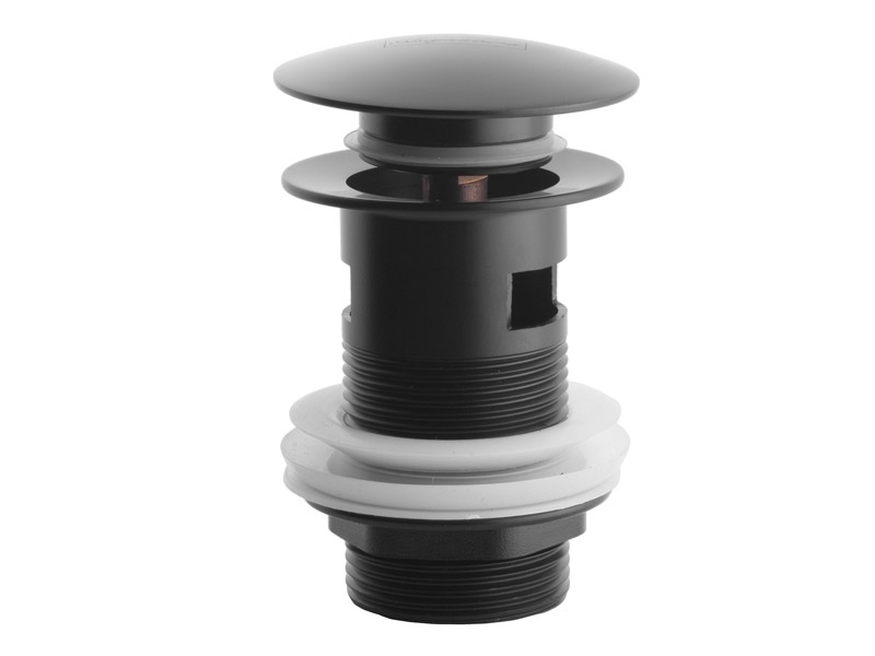 Донный клапан Click-Clack для раковины ASIGNATURA 66мм с переливом металл 1 1/4" матовый черный 45511902