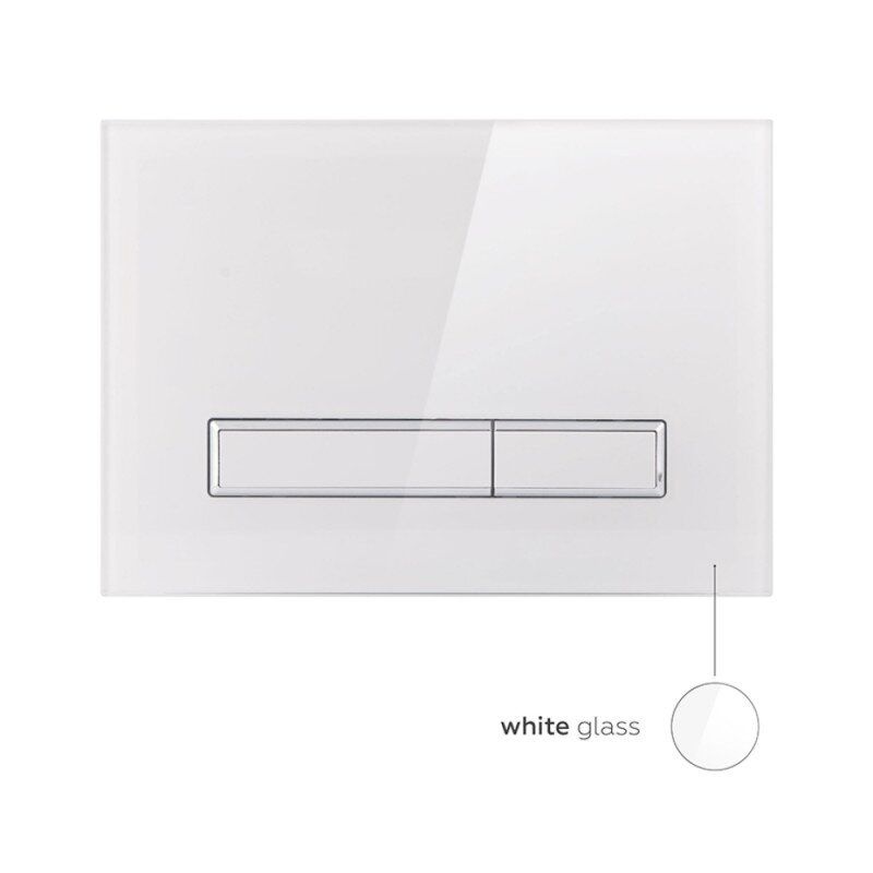 Кнопка зливу для інсталяції Q-TAP Nest скляна подвійна глянцева біла QT0111V1105GW