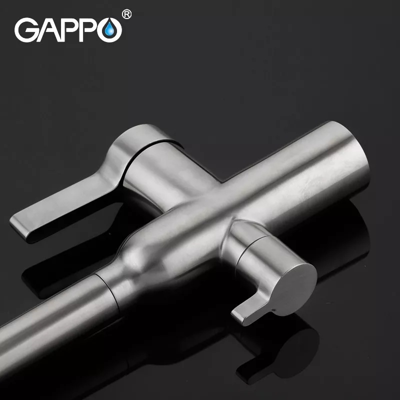 Cмеситель для кухни с краном для фильтрованной воды GAPPO сатин нержавеющая сталь G4399-4