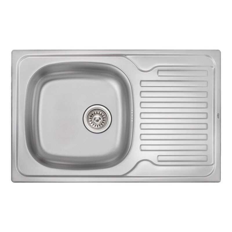 Кухонна мийка із нержавіючої сталі прямокутна Q-TAP 500мм x 780мм мікротекстура 0.8мм із сифоном QT7850MICDEC08