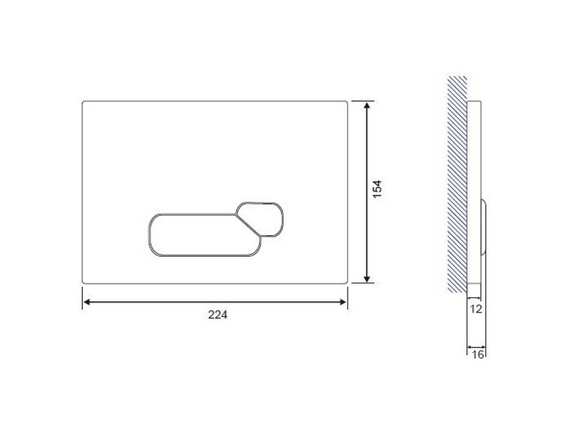 Кнопка зливу для інсталяції CERSANIT ACTIS S97-017 скляна подвійна глянцева біла COAB1001303930