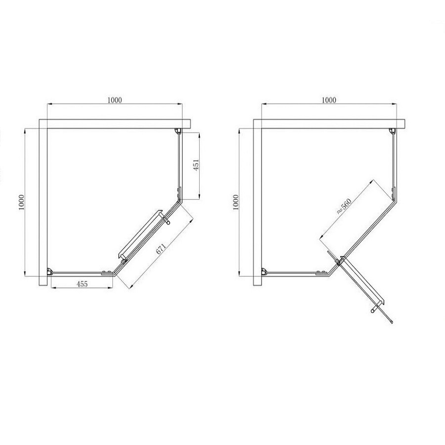 Кабина для душа пятиугольная угловая без поддона DEVIT Comfort 100x100x190см прозрачное стекло 8мм профиль хром FEN0223