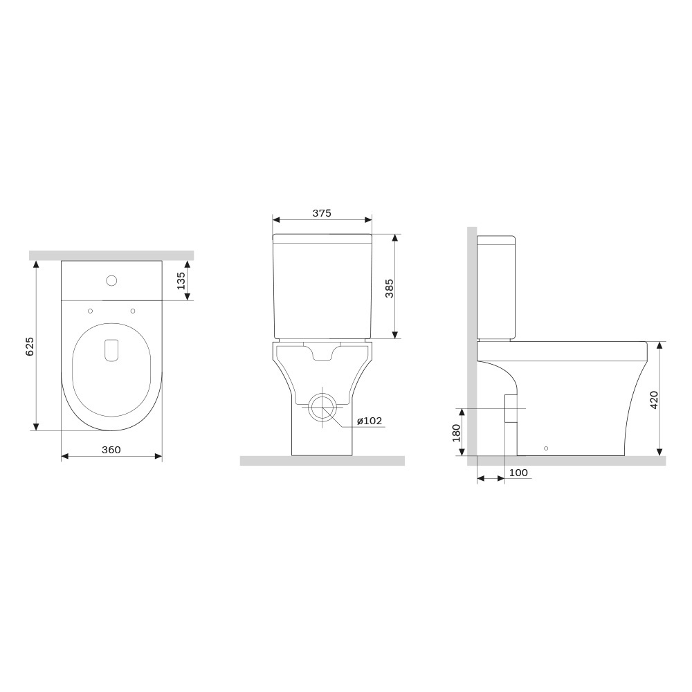 Унитаз-компакт напольный безободковый белый AM.PM Tender сиденье микролифт выпуск в стену C45A8800SC