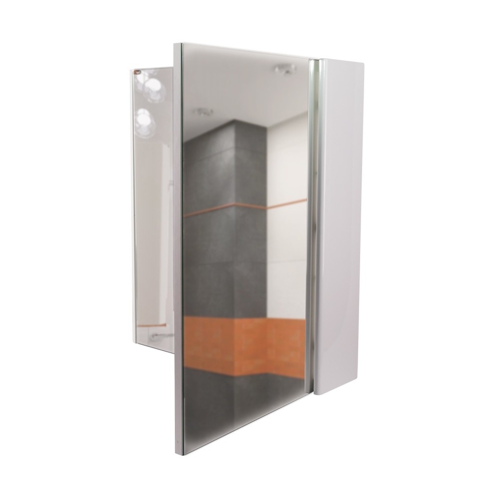 Шкафчик с зеркалом для ванны Q-TAP Albatross 60x70x14.5см c подсветкой белый QT0177ZP600LW