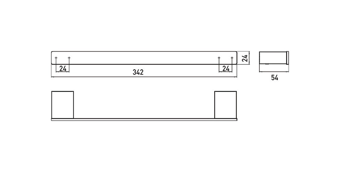 Поручень настенный для ванной EMCO Loft 0570 133 30 342мм прямой металлический черный