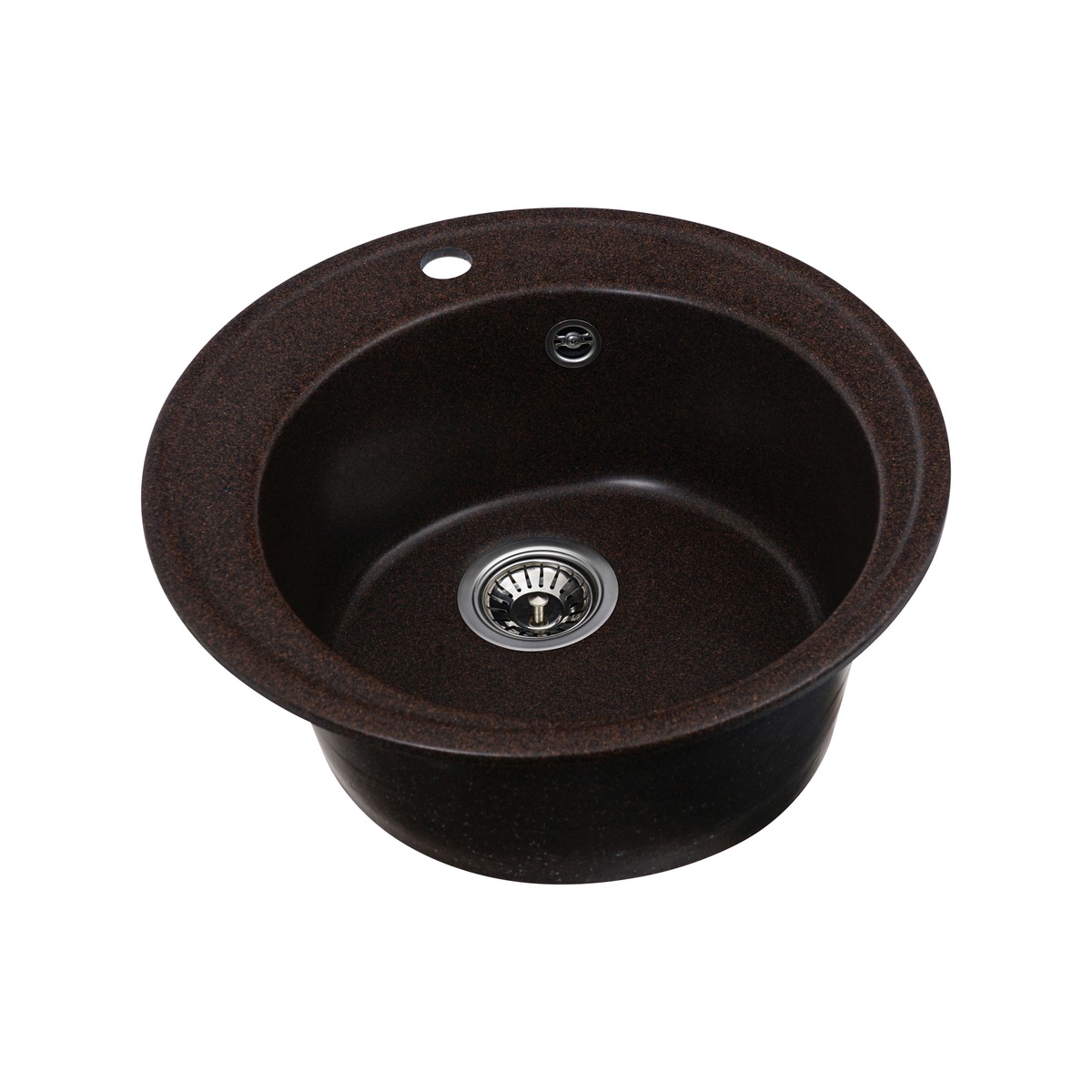 Мийка для кухні гранітна кругла PLATINUM 510 YARA 510x510x180мм без сифону коричнева PLS-A24818