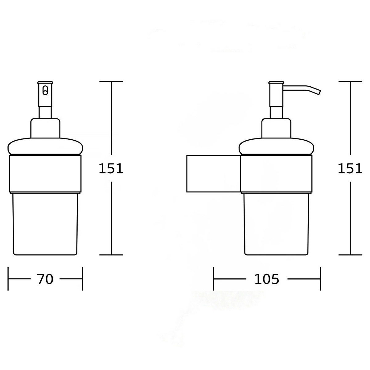 Дозатор для жидкого мыла MEXEN BASE настенный на 180мл округлый стеклянный хром MEX-70882388-00