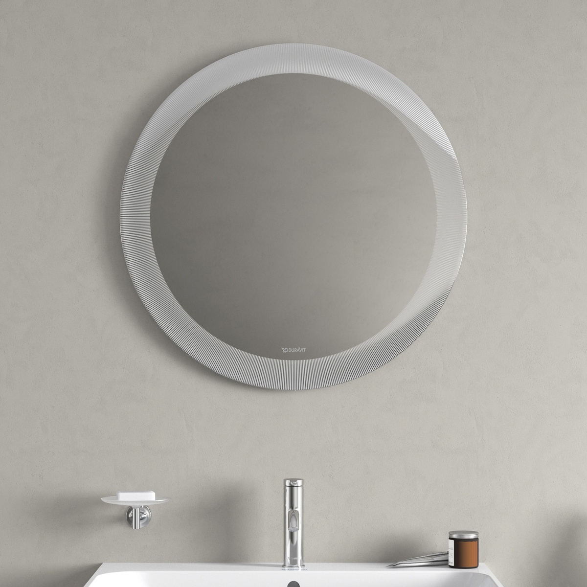 Зеркало в ванную DURAVIT Happy D.2 Plus 90x90см c подсветкой сенсорное включение круглое HP7481S0000