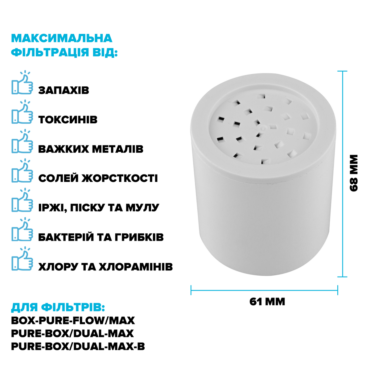 ОЧІКУЄМО НАДХОДЖЕННЯ ТОВАРУ 21.09.2026 Картридж для фільтра DROP FILTER-PURE-FLOW/MAX 12 рівнів з Вітаміном С та нормалізацією pH 1шт