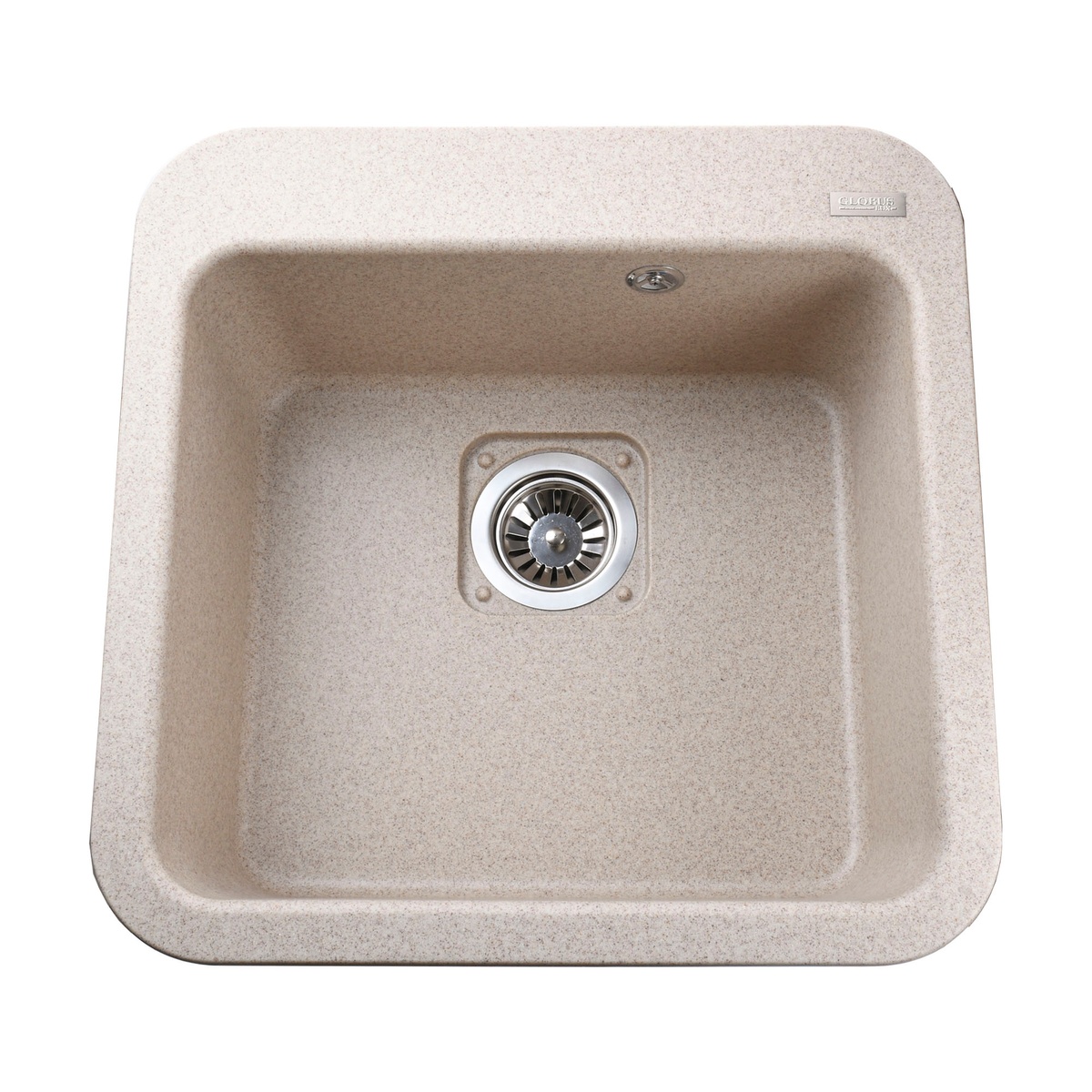 Мийка для кухні гранітна квадратна GLOBUS LUX BARBORA 510x510x190мм без сифону бежева 000008114