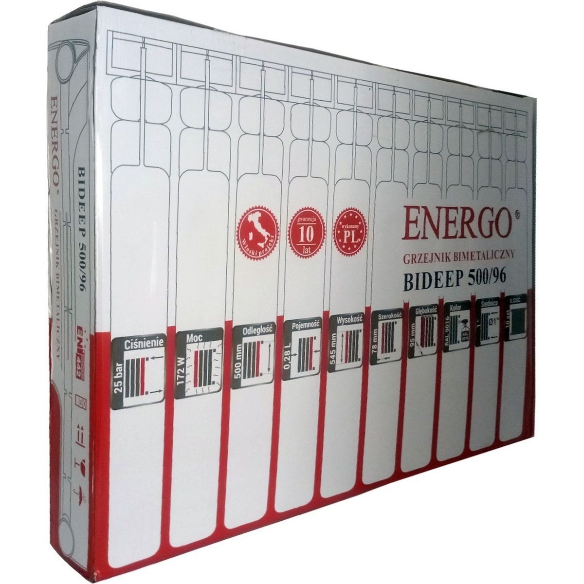 Біметалічний радіатор опалення ENERGO BIDEEP 545x78 мм бокове підключення секційний 000020261 продаж від 10шт