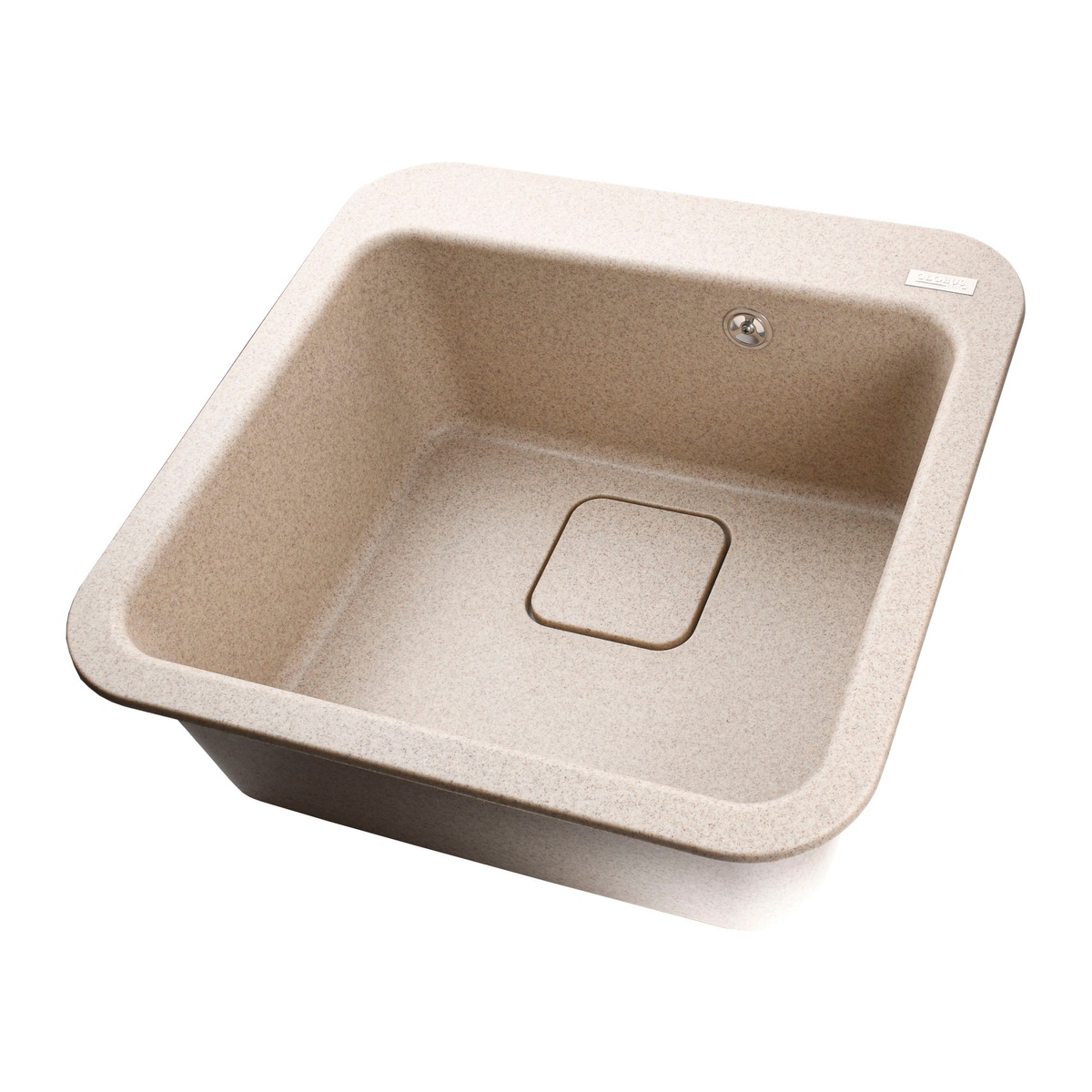 Мийка для кухні гранітна квадратна GLOBUS LUX BARBORA 510x510x190мм без сифону бежева 000008114