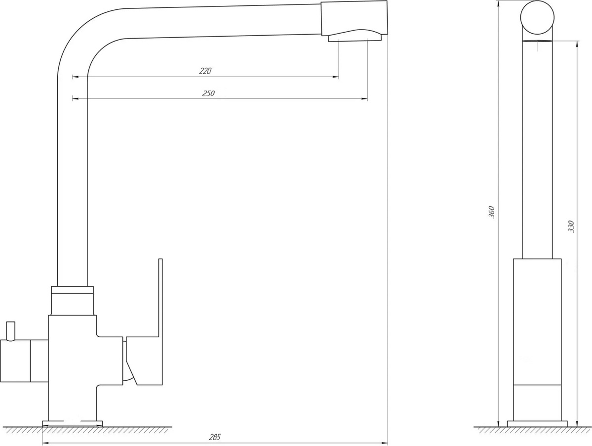Змішувач для кухні із краном для фільтрованої води MIXXUS KUB 021 сатин нержавіюча сталь MI5864