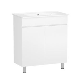 Тумба із умивальником ROZZY JENORI KINK 80x70x39.5см на підлогу біла RJFU036-4180WHSET(RJFU036-4180WH + RZJ815)