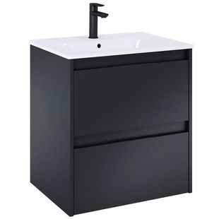 Тумба із умивальником ROCA Alpine 60x61x46см підвісна чорна A852012532